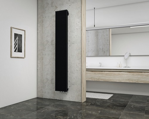 Radiateur design SCHULTE London 1800x295 mm noir mat nacré avec raccordement au centre H2418028 72