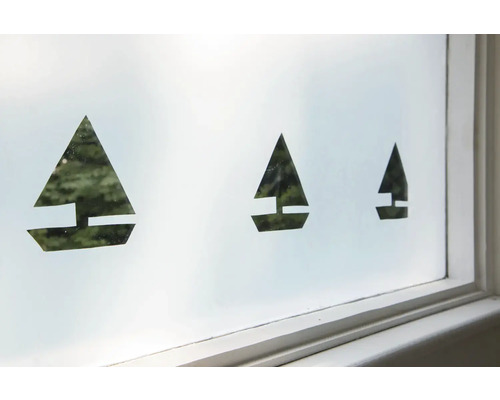 Dekorfolie mit Segelbootmotiven auf Fenster