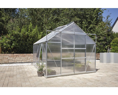 Gewächshaus Vitavia Meridian 2 8300 Hohlkammerplatten 4 mm 257x321 cm Aluminium Gewächshaus im Gartenbereich