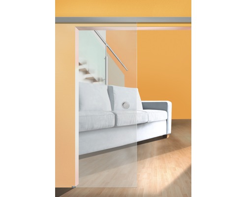 Glasschiebetür vor Wohnzimmer