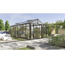Serre Vitavia Zeus Comfort 15700 verre de sécurité trempé/ panneaux alvéolés avec profilé de sol 258,4x614 cm noir