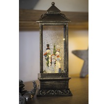 Lanterne décorative boule à neige avec famille bonhomme de neige pour la période de Noël