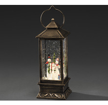 Lanterne décorative à boule à neige avec famille de bonhommes de neige pour l''hiver