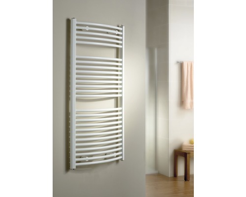 Radiateur de salle de bains SCHULTE München rond 1775x500 mm blanc alpin raccordement des deux côtés en bas