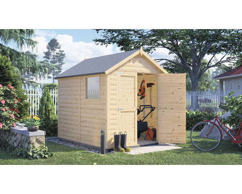 Gartenhaus Konsta Blockhaus mit Fussboden 201 x 253 cm natur