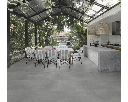 Dalle de terrasse en grès cérame fin FLAIRSTONE Sand bords rectifiés 120x60x2 cm