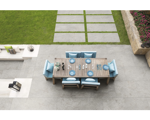 Dalle de terrasse en grès cérame fin FLAIRSTONE Garden Moon bords rectifiés 120x60x2 cm