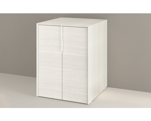 Meuble de salle de bain blanc avec deux portes