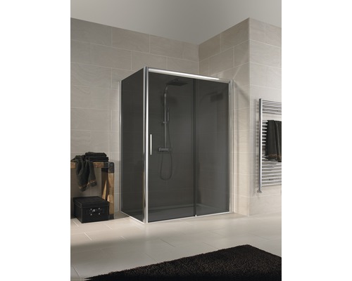 Porte de douche pour paroi latérale Schulte Kristall/Trend Gris 2000 x 1400 mm