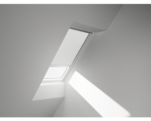 Store plissé alvéolaire VELUX uni blanc à énergie solaire FSC C06 1045S