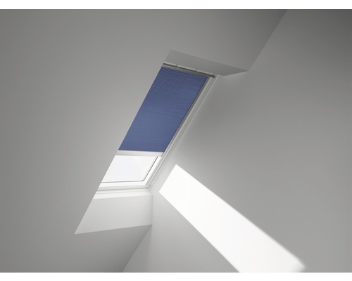 Store plissé alvéolaire VELUX uni bleu à énergie solaire FSC U10 1156S