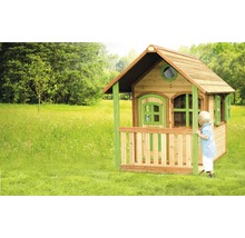 Spielhaus aus Holz mit Veranda in einem Garten