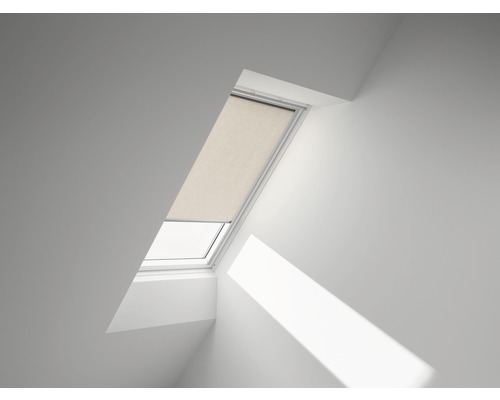 Store tamisant VELUX sable uni à commande manuelle cadre aluminium RFL U10 4155S