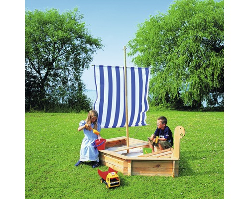 Sandkasten Störtebeker mit Segel Holz