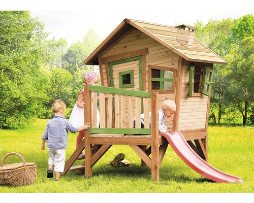 Cabane sur pilotis axi Max avec bac à sable, toboggan, naturel - HORNBACH  Luxembourg