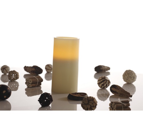 Bougie LED décorative avec décoration en bois