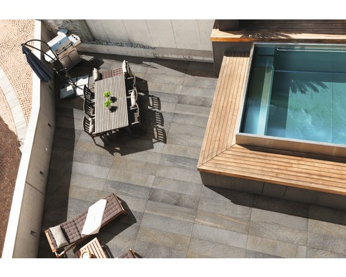 Feinsteinzeug Terrassenplatte Lucerna rektifizierte Kante 120 x 40 x 2 cm