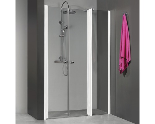 Porte de douche en niche Breuer Elana 120 cm en verre transparent, profilé couleur blanche 0616011001040