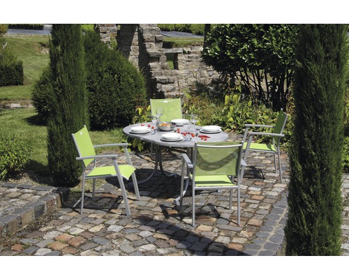 Set de 4 chaises de jardin empilables en aluminium