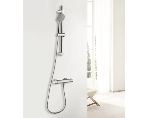 Système de douche avec douchette et mitigeur thermostatique pour montage mural