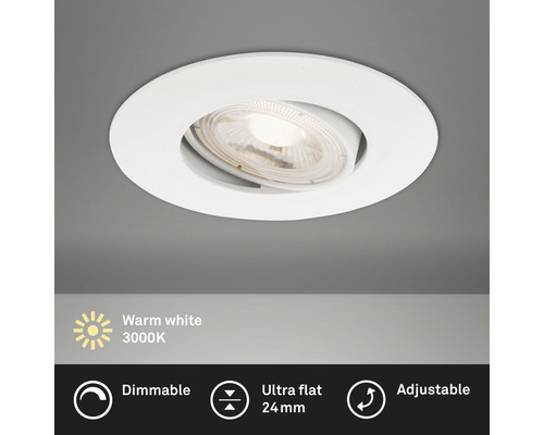 LED Einbauleuchte Kunststoff 5W weiss Ø 90 mm dimmbar