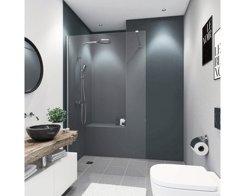Panneau mural de douche BREUER - uni 210 x 90 cm 9486071000200 Salle de bains moderne avec douche, lavabo et toilettes