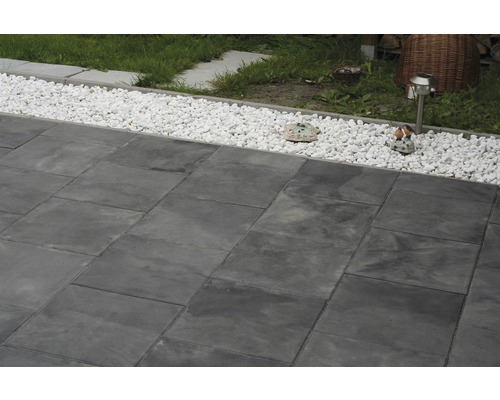 Dalle pour terrasses en béton iStone Basic gris-noir 40 x 40 x 4 cm