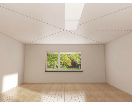 Heller Raum mit Fenster, Dachfenster und Holzboden