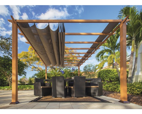 Pergola Florenz 11x16 350x505 cm Holzoptik hellbraun