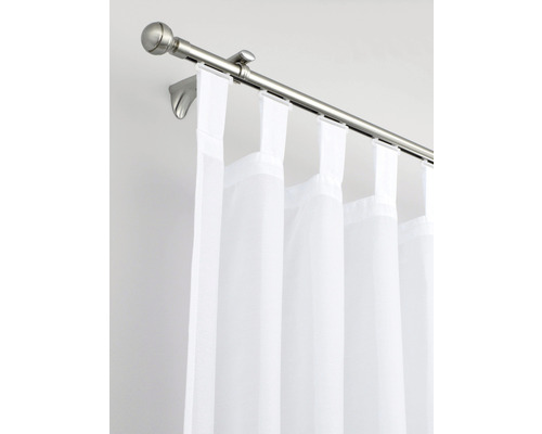 Tringle à rideaux avec rideaux à passants blancs