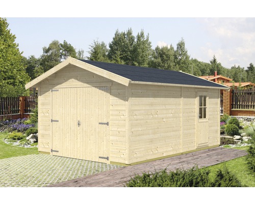 Garage en madriers SKAN HOLZ Varberg 1 370x525 cm naturel