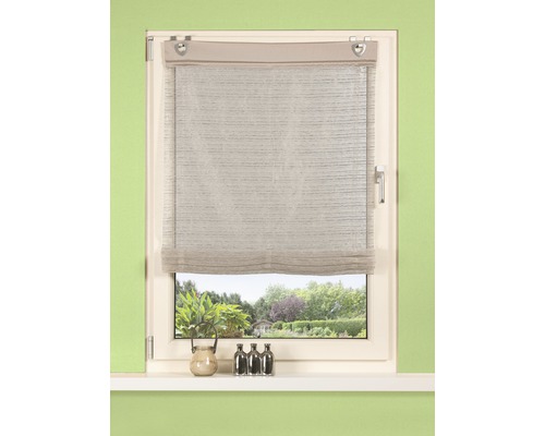 Fenêtre avec store bateau beige pour la décoration et l''intimité