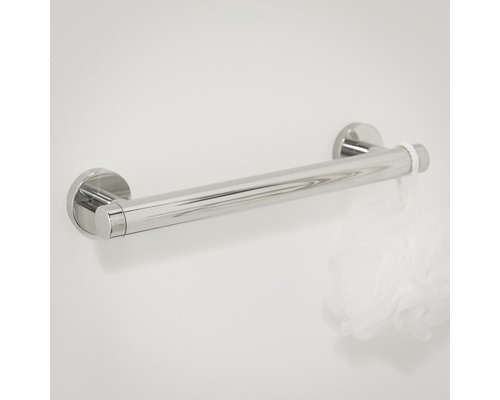 Barre d''appui métallique pour montage mural dans la salle de bain