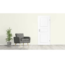 Scène de salon avec fauteuil, plante d''intérieur et porte intérieure