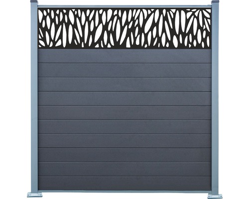 Clôture d''intimité en WPC avec panneau décoratif