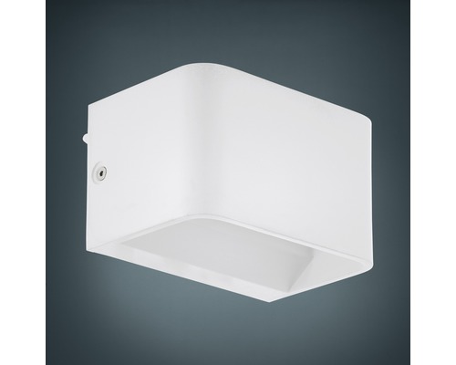 Applique murale LED Alu 6W 600 lm 3000 K blanc chaud hxL 80x130 mm Sania blanc Applique murale rectangulaire blanche pour l''intérieur