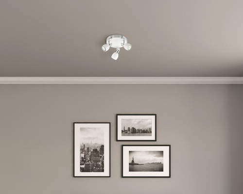 Rondelle LED Combi 3x5W/GU10 blanc/chrome Ø 20 cm