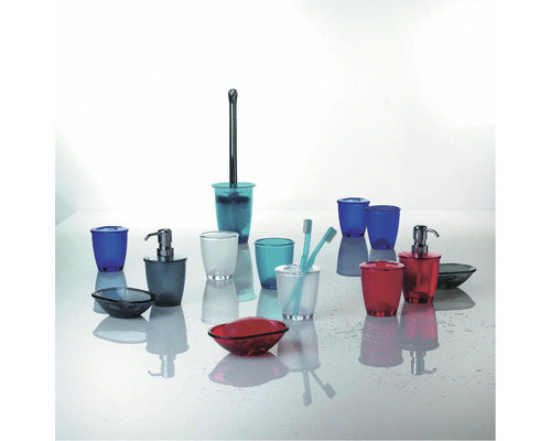 Badzubehör-Set mit Seifenspender, Becher, Zahnbürstenhalter und Toilettenbürste