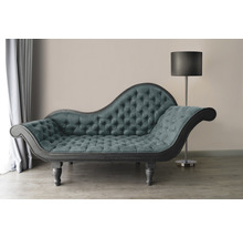 Chaise longue avec capitonnage et lampadaire