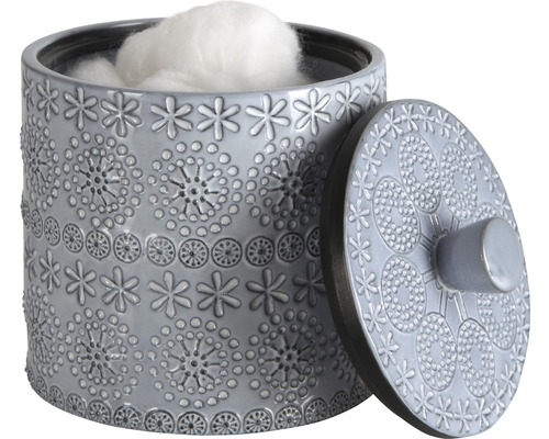 Keramikdose mit Deckel und Baumwollpads