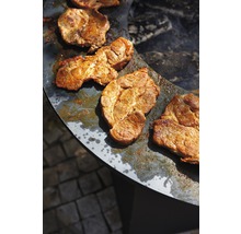 Fleischstücke auf Grillplatte