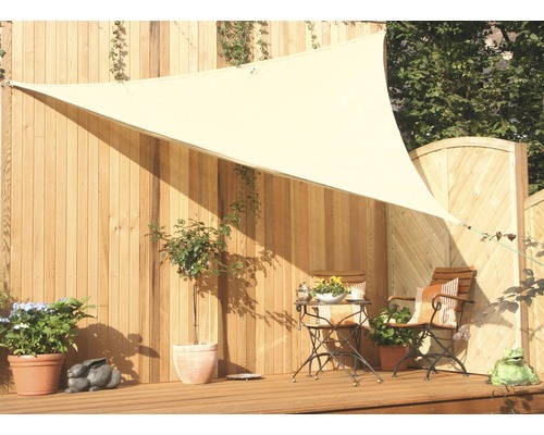 Floracord Dreiecksonnensegel 3,0 x 3,0 x 3,0m, HDPE 180 g/m² wind- und wasserdurchlässig, weizen Floracord Dreiecksonnensegel 3,0 x 3,0 x 3,0m, HDPE 180 g/m² wind- und wasserdurchlässig, weizen