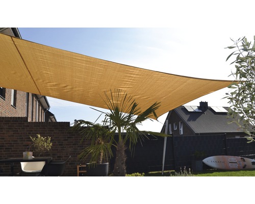 Floracord Vierecksonnensegel 2,5 x 3,0 m, HDPE 180 g/m² wind- und wasserdurchlässig, weizen Floracord Vierecksonnensegel 2,5 x 3,0 m, HDPE 180 g/m² wind- und wasserdurchlässig, weizen