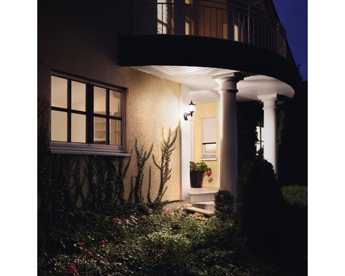 Maison éclairée avec jardin et applique murale