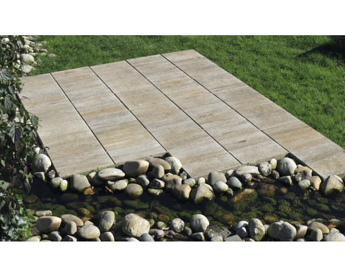 Dalle de terrasse en béton iStone Pure calcaire coquillier 40x40x4 cm