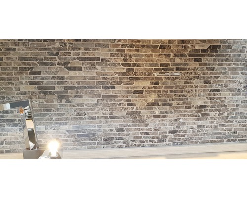 Aménagement mural avec des panneaux de pierre à l''aspect brique