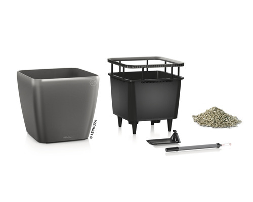 Lechuza Cube Glossy Triple Set de pots de fleurs avec accessoires