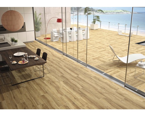 Feinsteinzeug Terrassenplatte Limewood roble 59,5 x 59,5 x 2 cm R11C