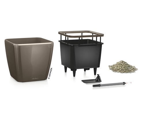 Blumenkasten-Set mit Einsatz, Wasserstandsanzeiger und Pflanzgranulat