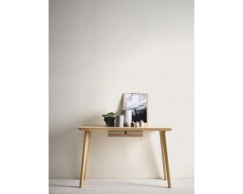 Schreibtisch mit Schublade, Dekoration und Bild